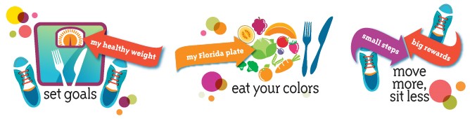 My healthy weight my florida plate small steps big rewards set goals eat your colors move more sit less